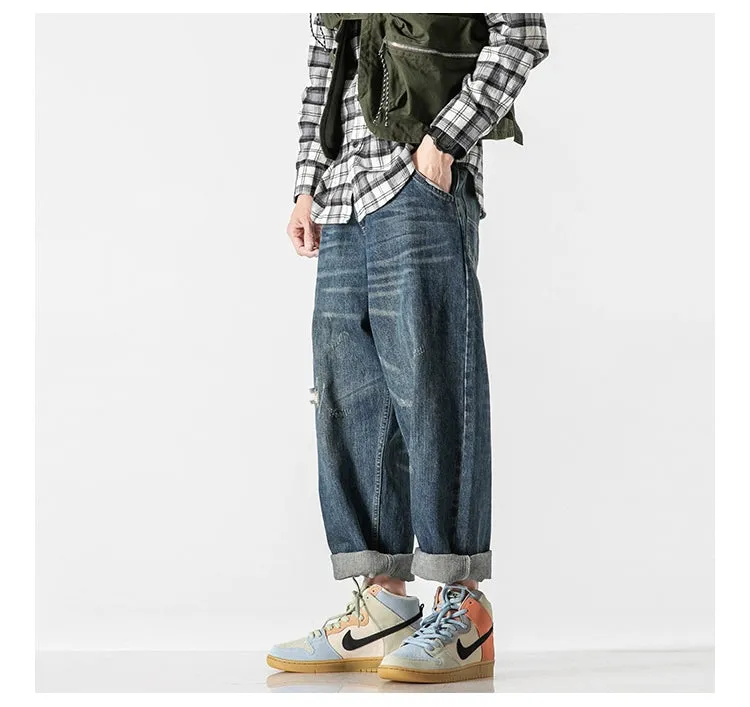 AK Straight-Cut Pile Jeans Men
