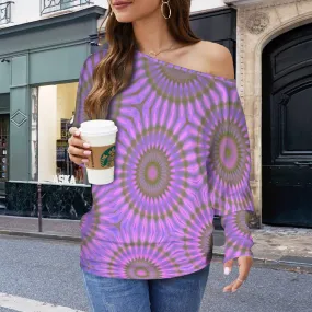 Batwing Long Sleeve Sweater Iridescent Sunset Purple