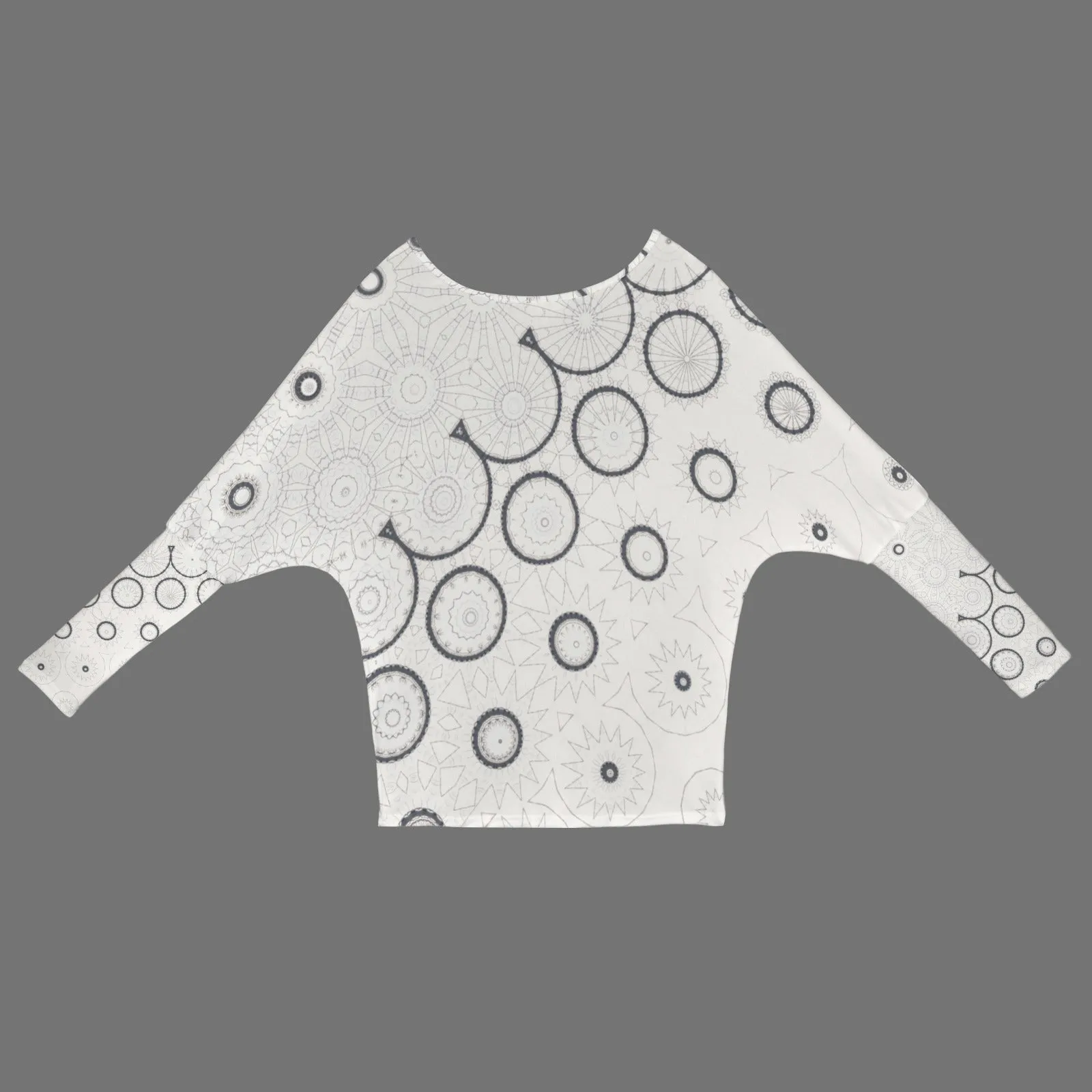 Batwing Long Sleeve Sweater Ivory Black Graphic