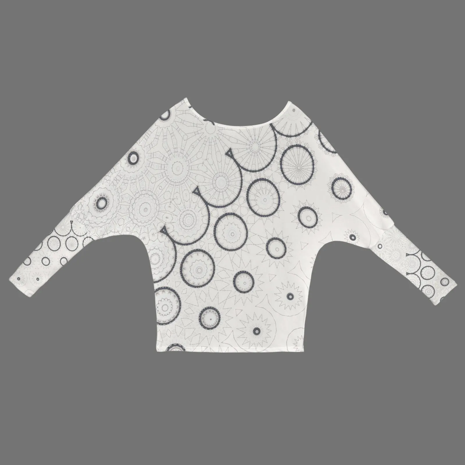 Batwing Long Sleeve Sweater Ivory Black Graphic