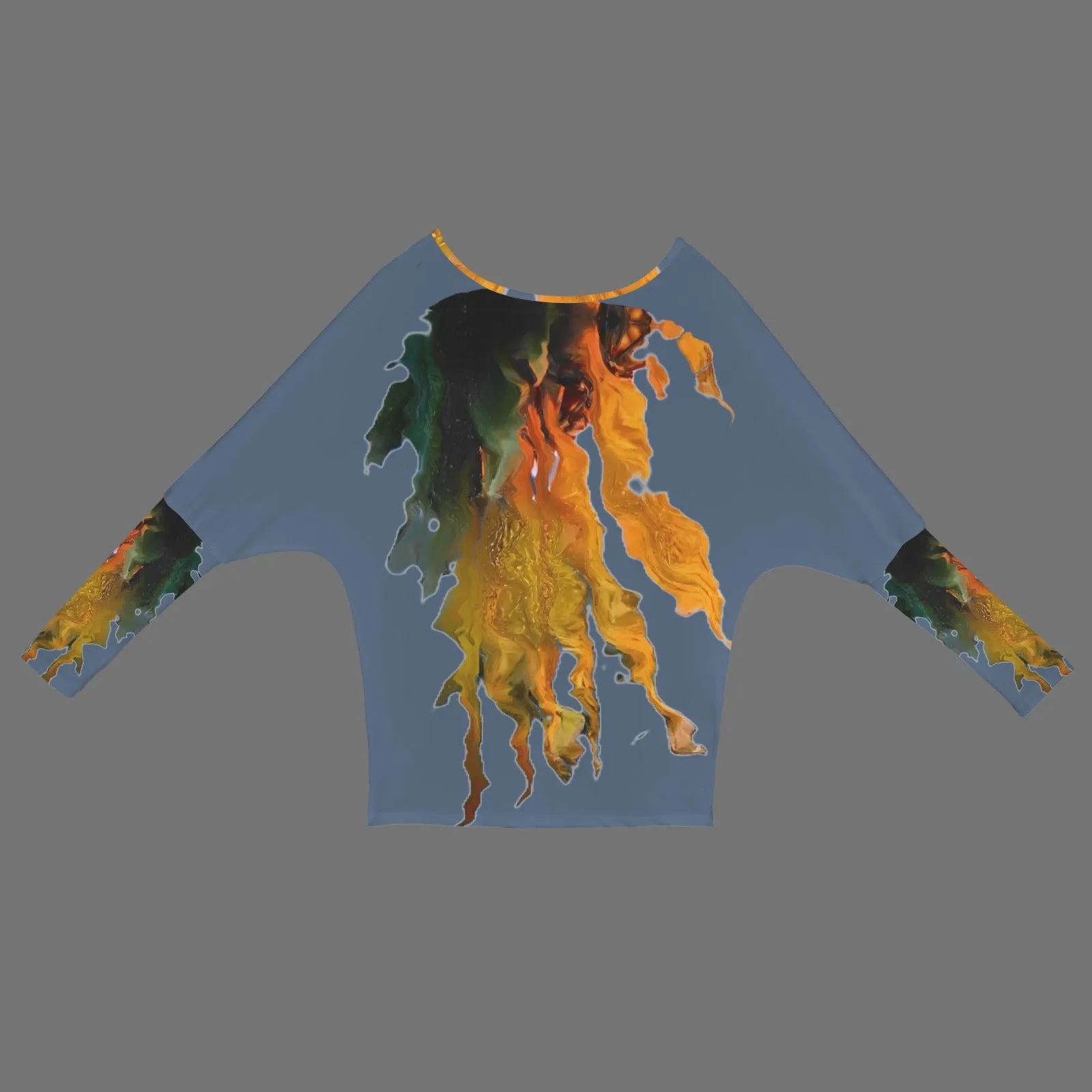 Batwing Long Sleeve Sweater Midnight Sunflower