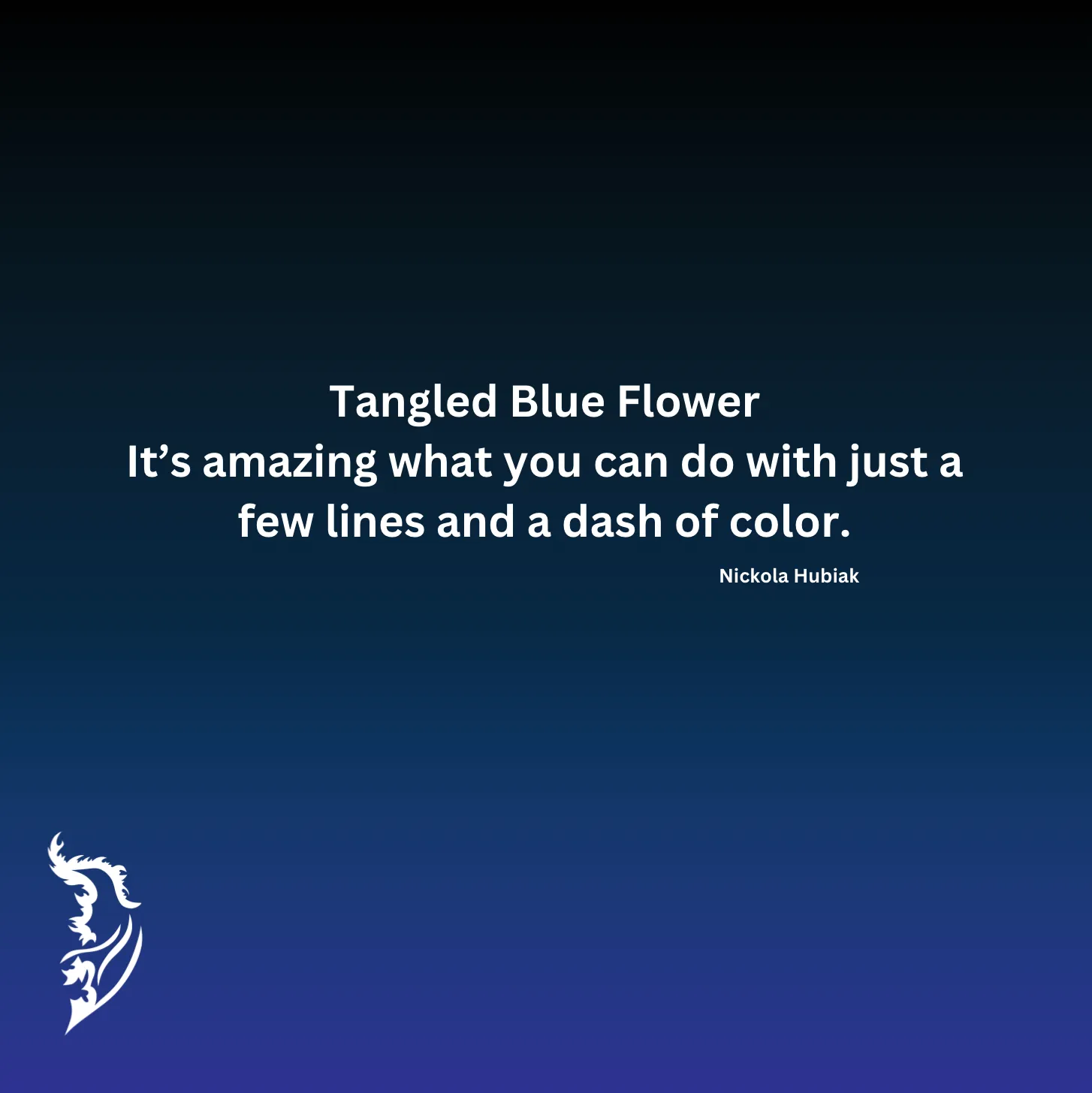 Blue Tangled Flower Hand-drawn Hooded Tee