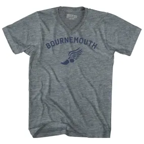 Bournemouth Running Track Winged Foot-Adult Tri-Blend V-neck T-shirt