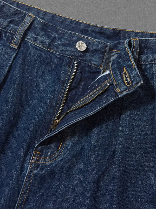 Dark Blue Baggy Wide Leg Jeans