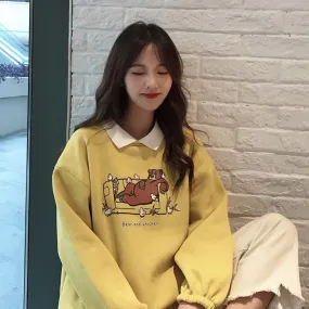 Elegant Soft Girl Cartoon Hoodie