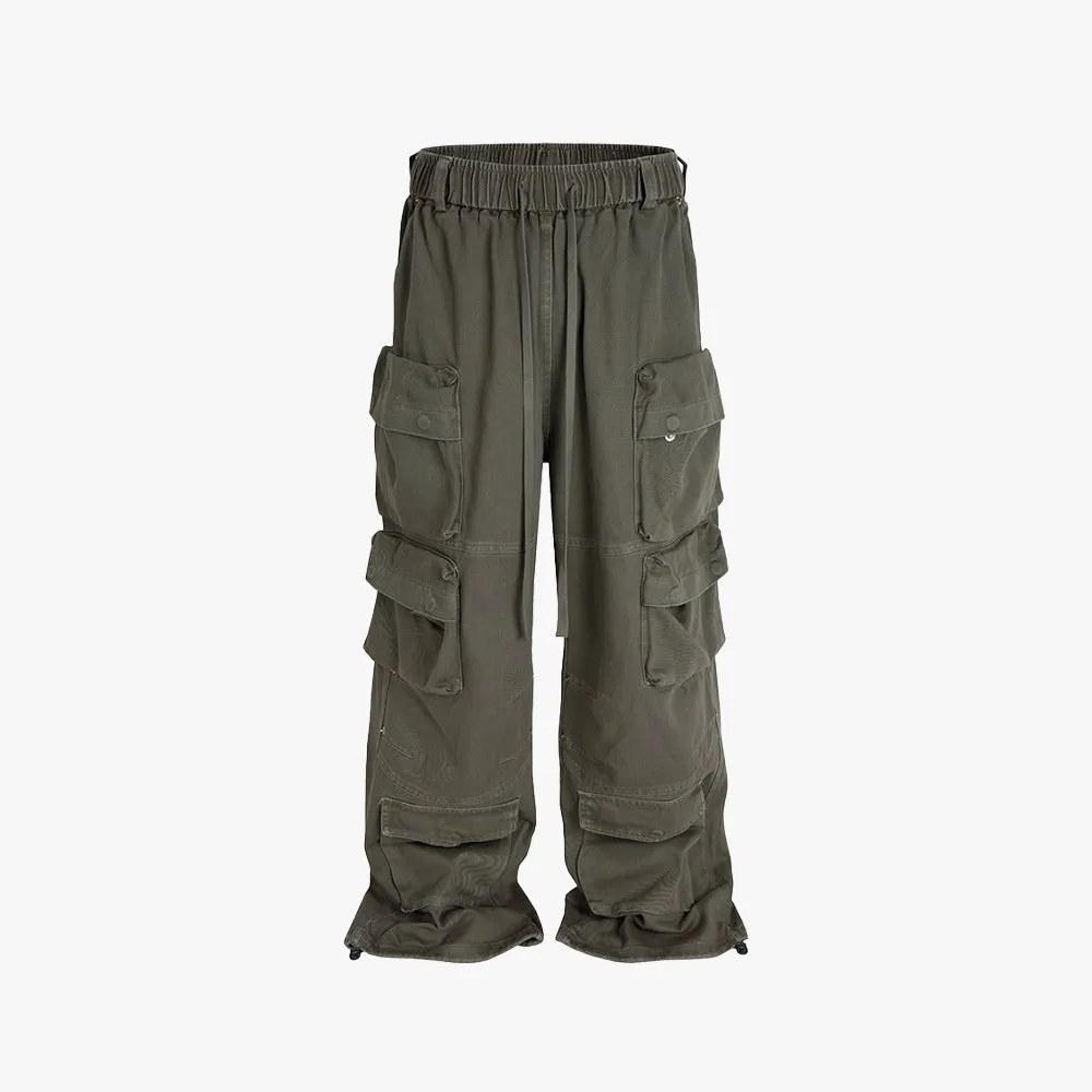 Green Multi Pockets Cargo Pants