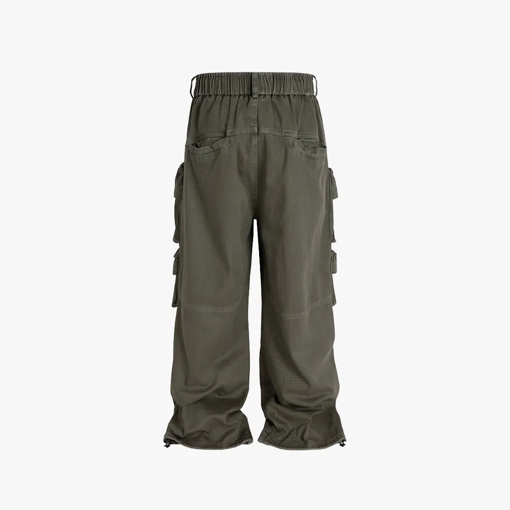 Green Multi Pockets Cargo Pants