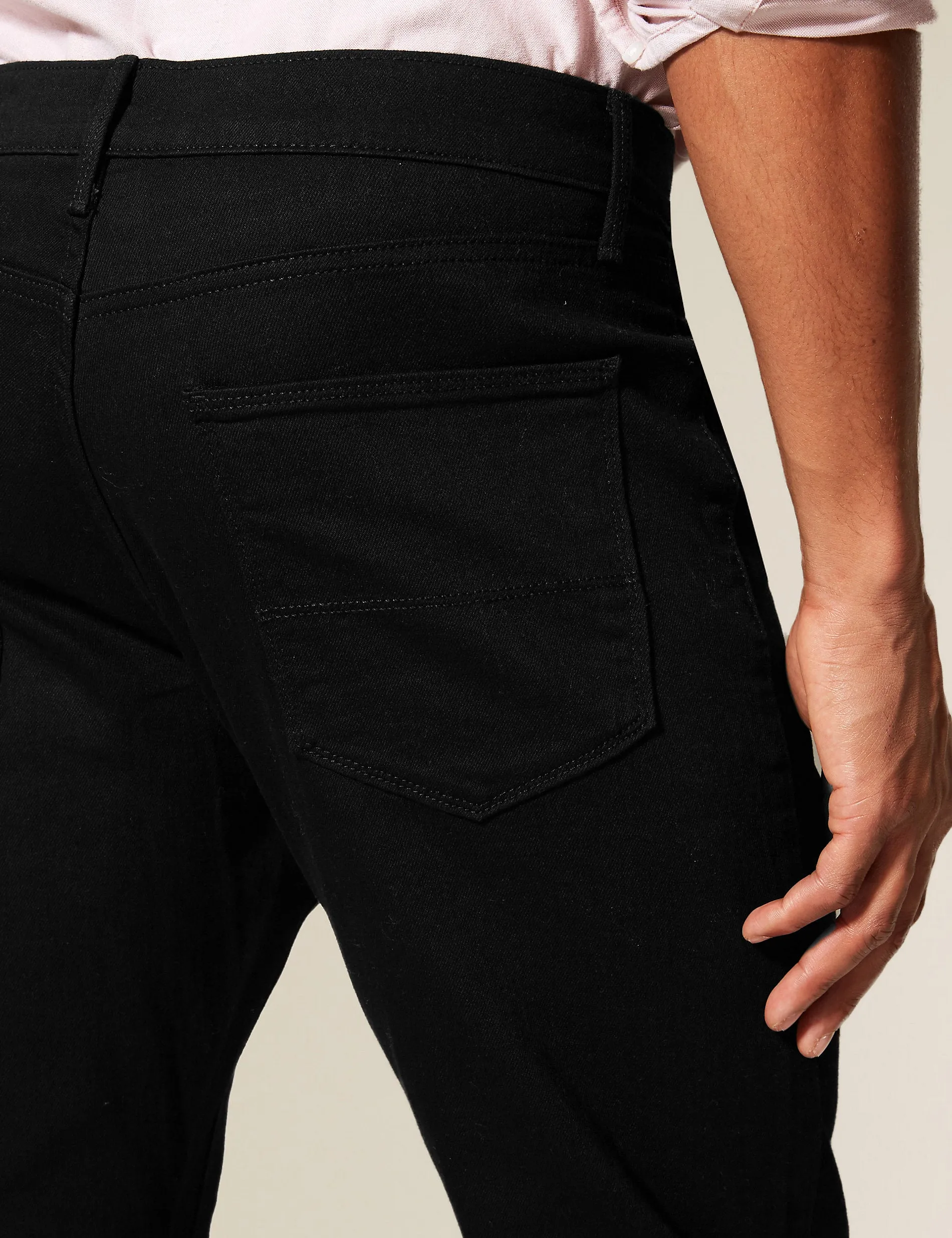 Marks & Spencer Straight Stretch Jeans, Black