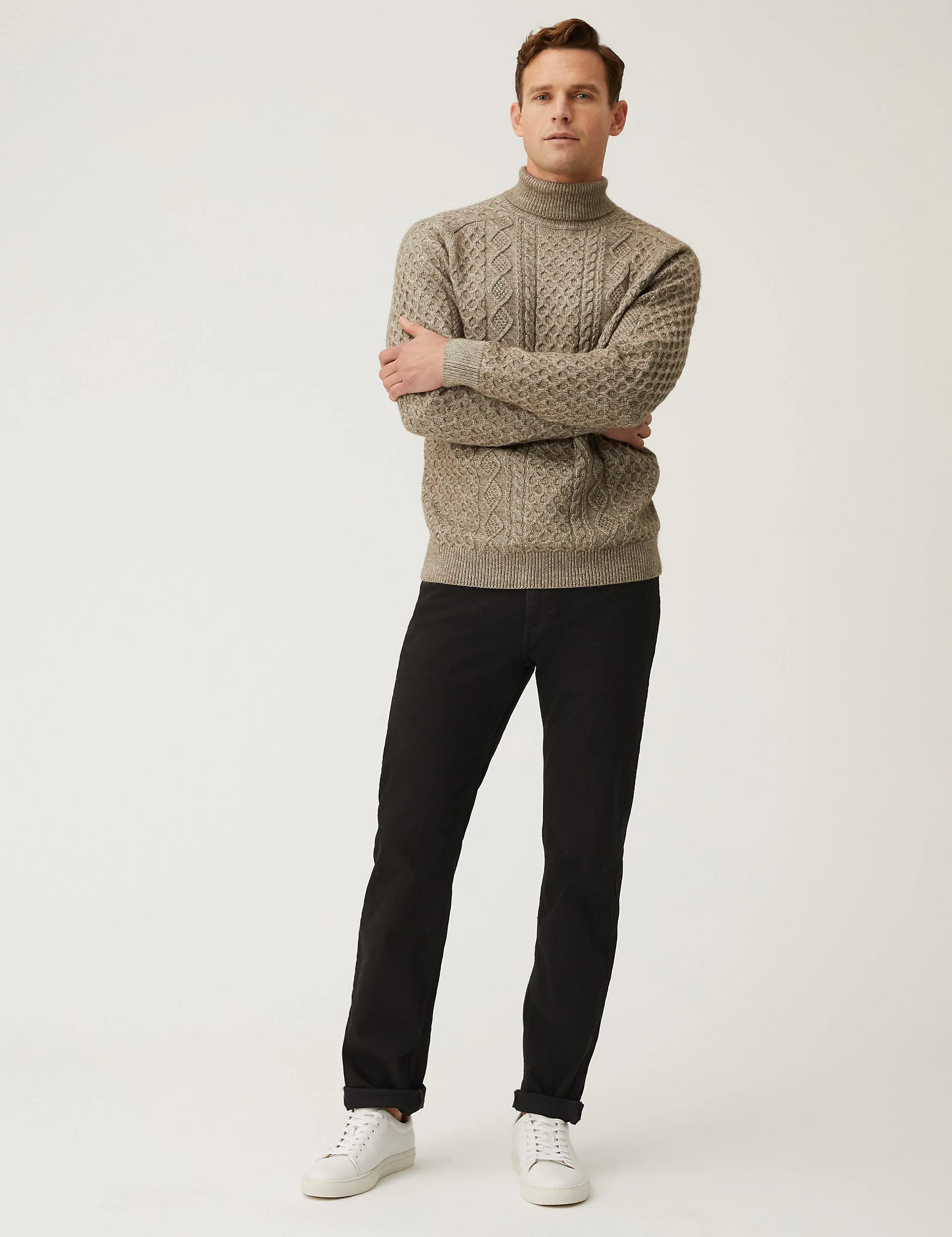 Marks & Spencer Straight Stretch Jeans, Black