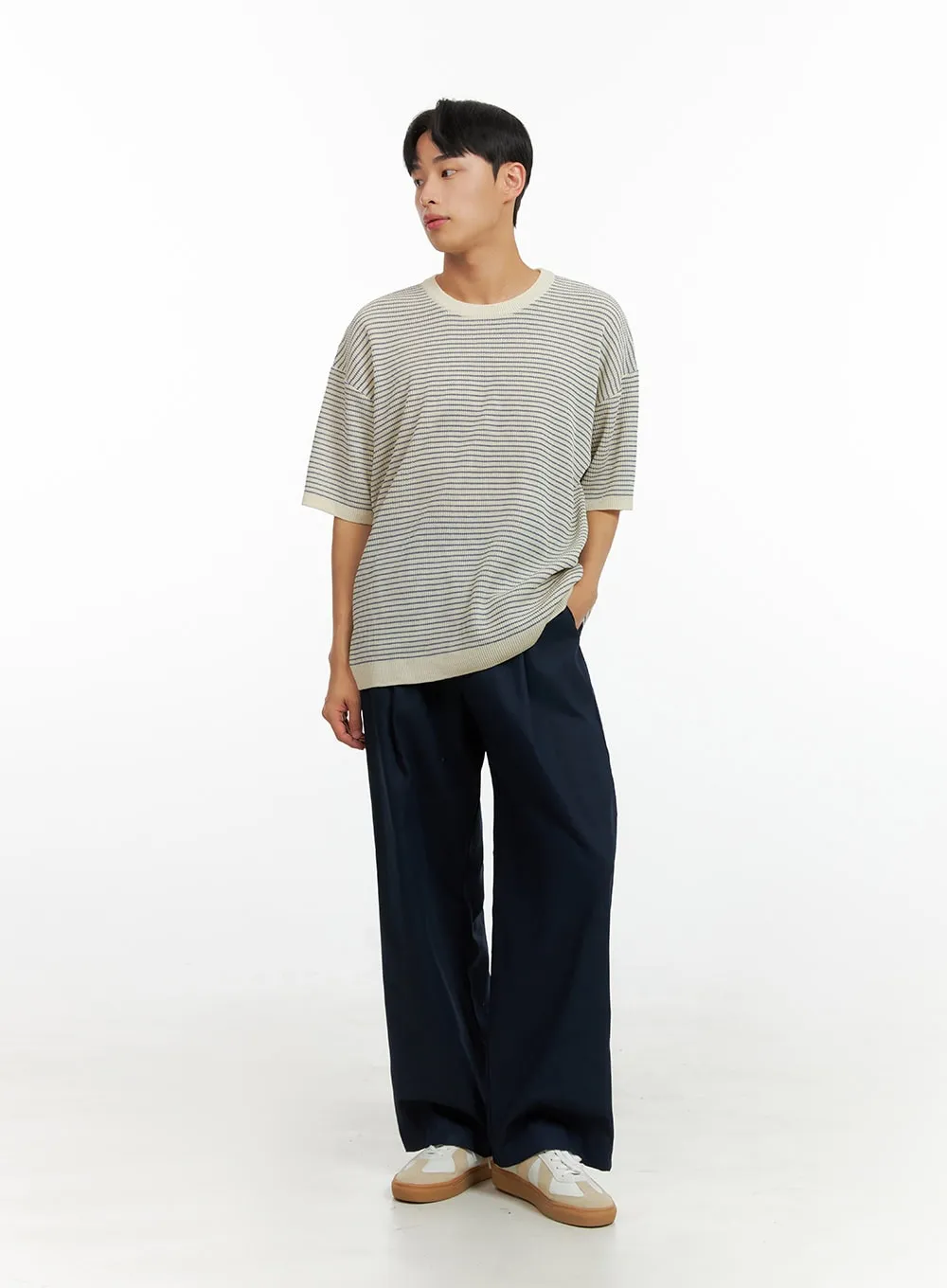Men's Solid Linen Pants IU414