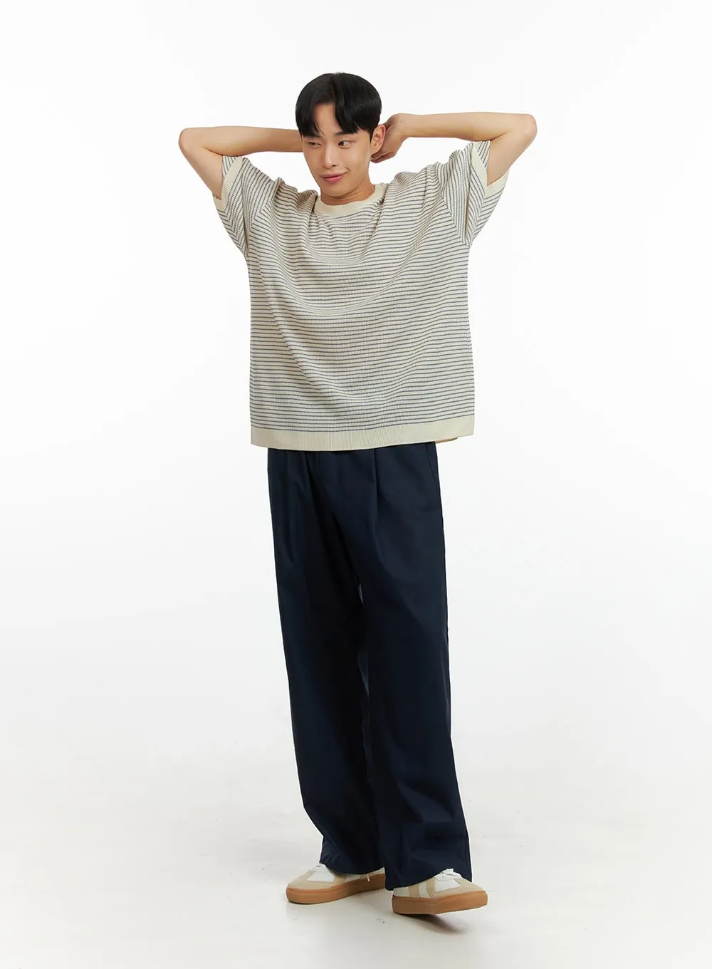 Men's Solid Linen Pants IU414