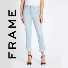 NWT- Frame Denim 'Le High Straight' Sydmoton Fray Hem Jeans RRP $425 -Size 26