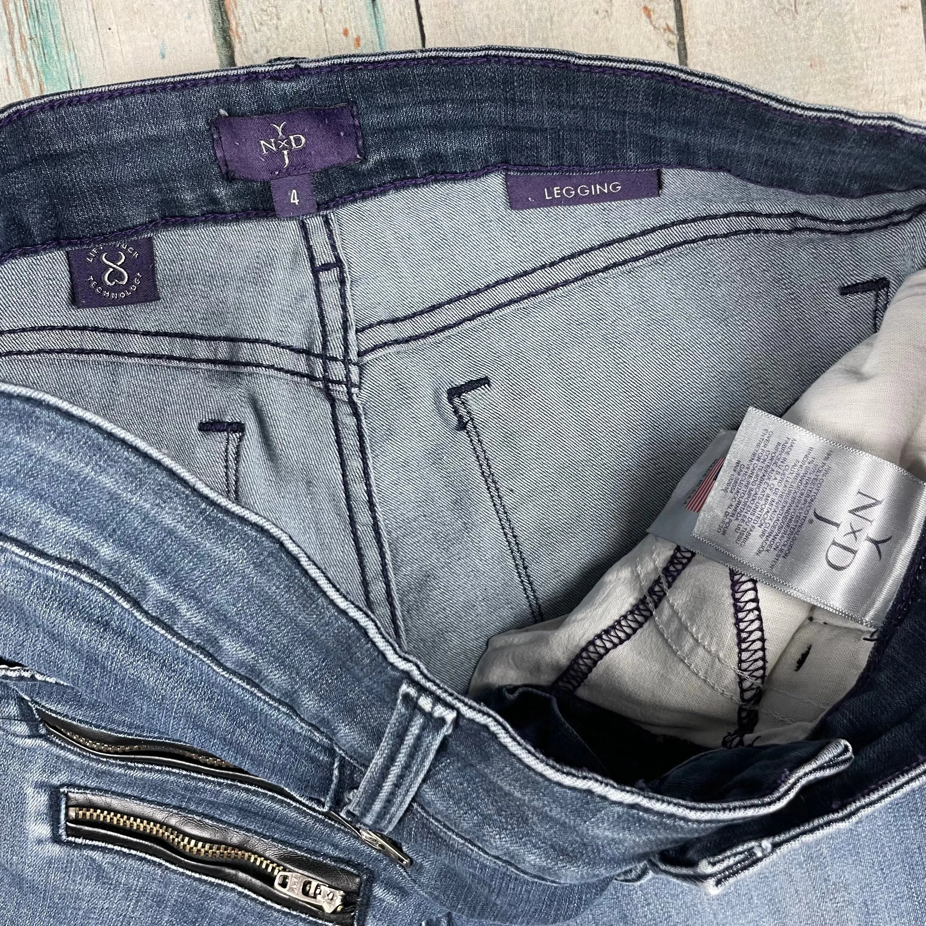 NYDJ Lift & Tuck 'Legging' Zip Detail Jeans -Size 4 US or 8 AU