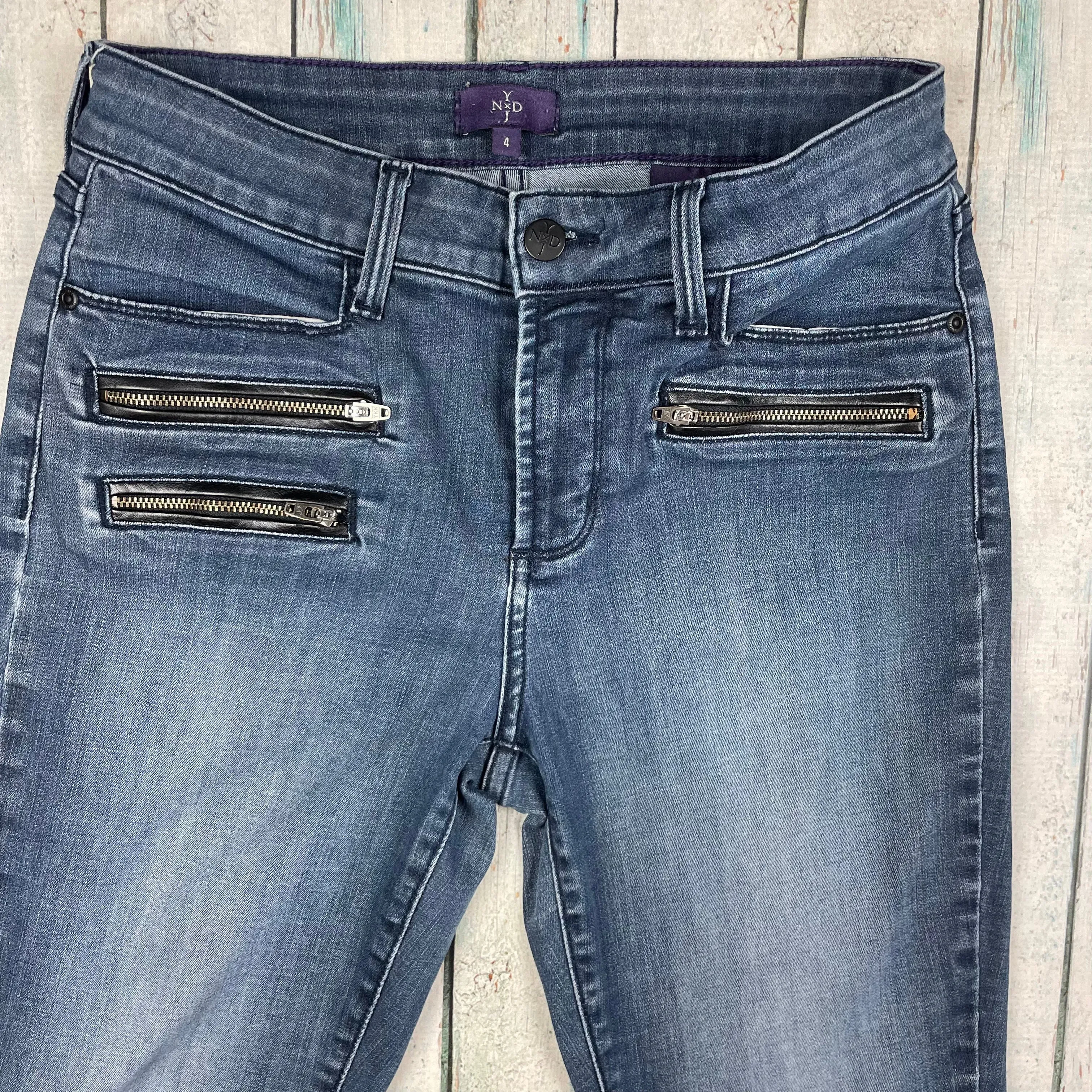 NYDJ Lift & Tuck 'Legging' Zip Detail Jeans -Size 4 US or 8 AU