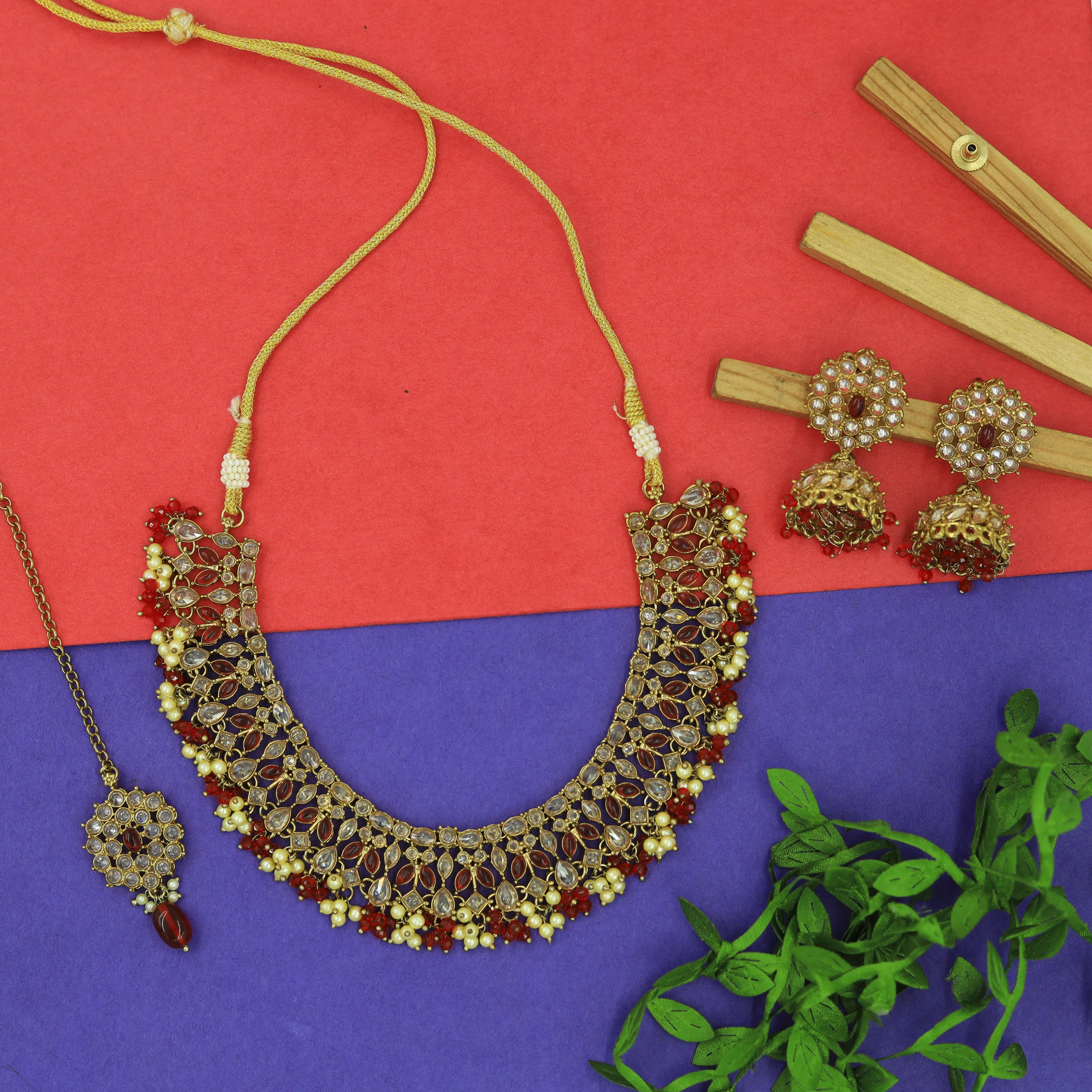 Round Neck Antique Necklace Set 7196-33