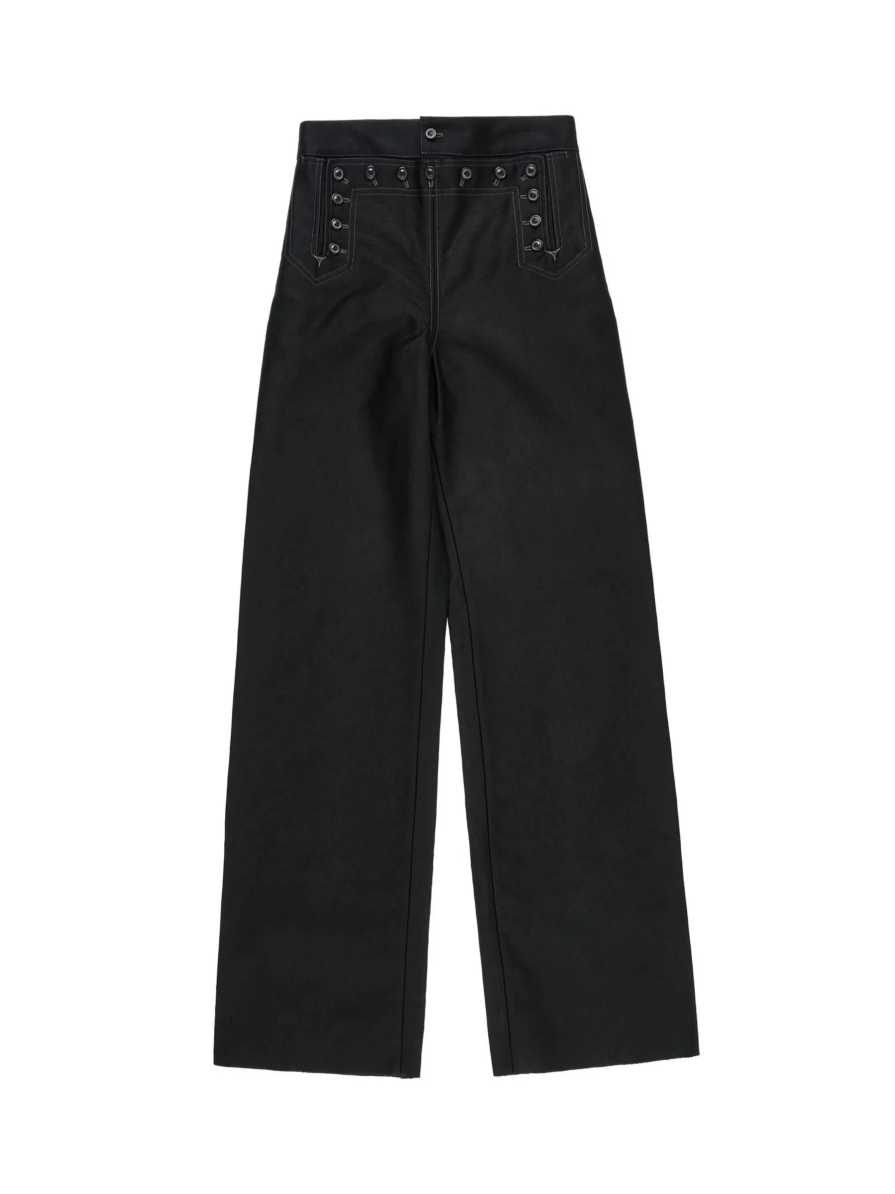 Satin Cotton Trouser in Black