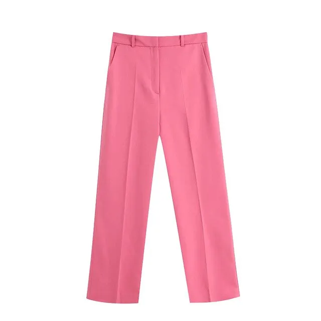 STRAIGHT TROUSERS FLY SIDE POCKETS