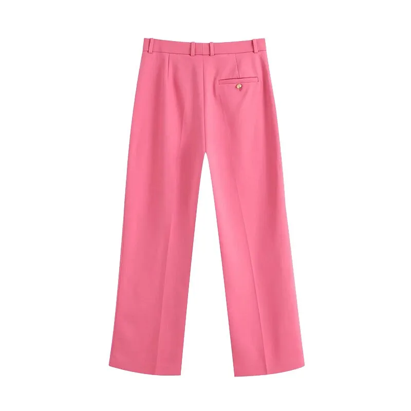 STRAIGHT TROUSERS FLY SIDE POCKETS