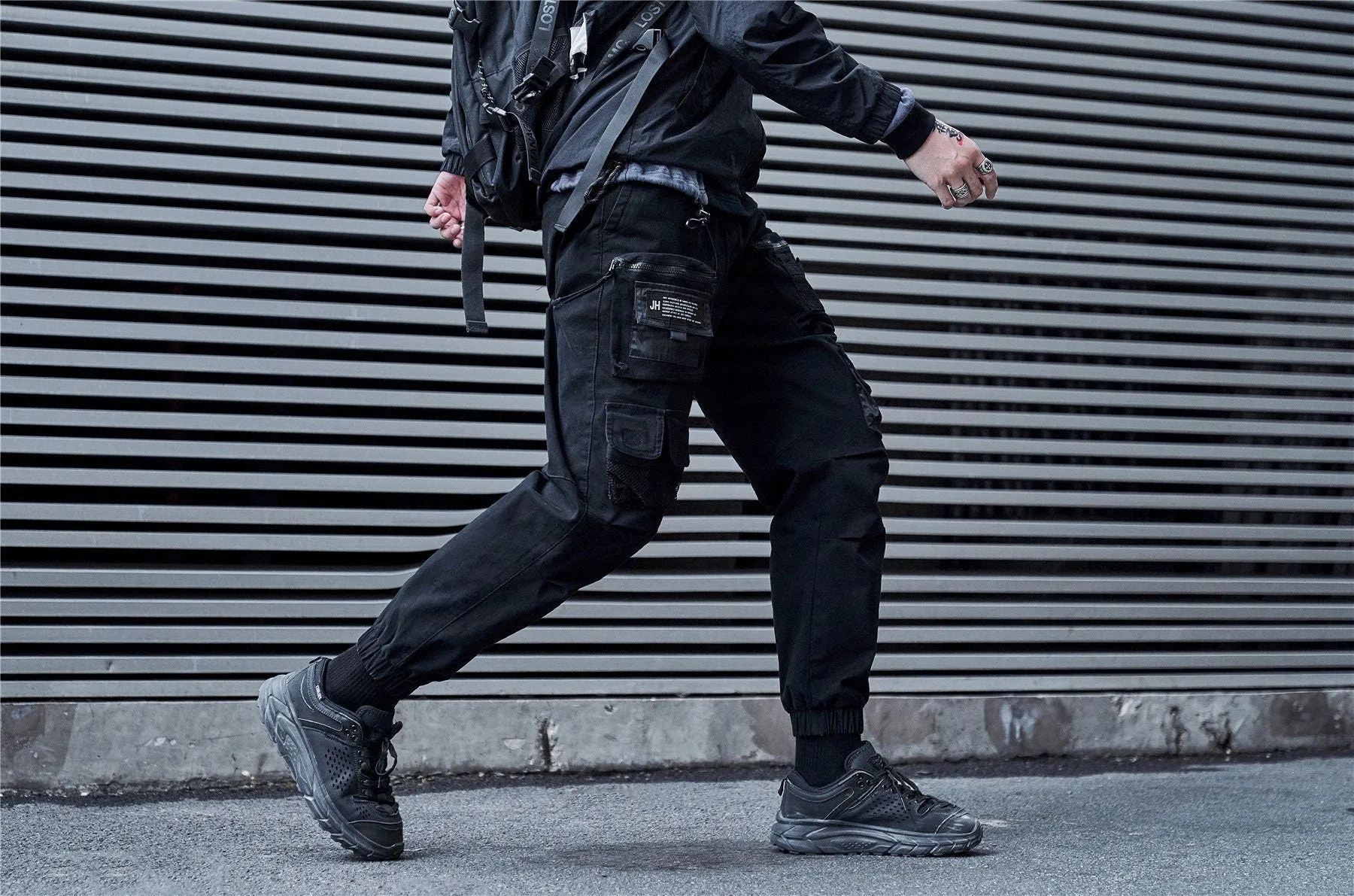 Streetwear Fashion Dark Green Cargo Pants For Men Casual Slim Fit Joggers